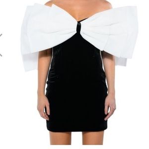 Akira black white cocktail dress large bow